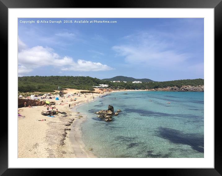 Cala Nova Beach, Es Cana, Ibiza Framed Mounted Print by Ailsa Darragh