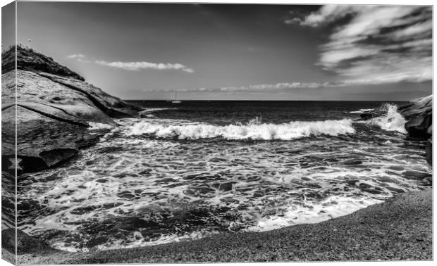 Beautiful bay in lack and white Canvas Print by Naylor's Photography