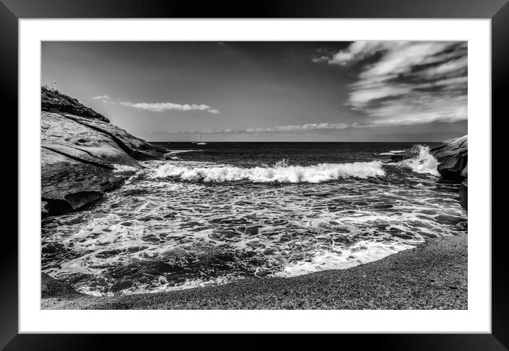Beautiful bay in lack and white Framed Mounted Print by Naylor's Photography