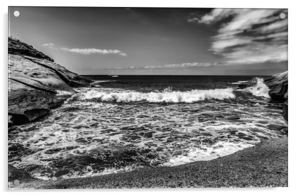 Beautiful bay in lack and white Acrylic by Naylor's Photography