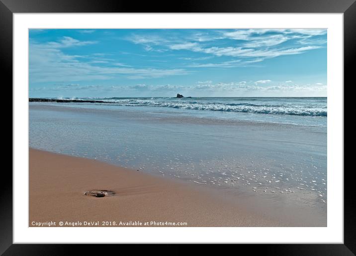 Chiringuitos Beach Low Tide in Albufeira Framed Mounted Print by Angelo DeVal