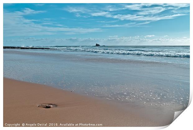 Chiringuitos Beach Low Tide in Albufeira Print by Angelo DeVal