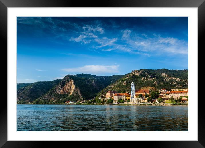 Durnstein village along the Danube River. Framed Mounted Print by Sergey Fedoskin