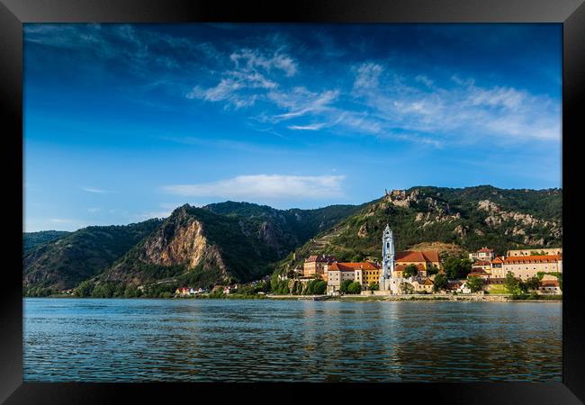 Durnstein village along the Danube River. Framed Print by Sergey Fedoskin