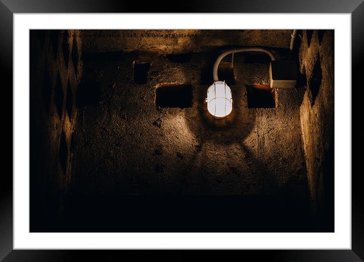 Dark bunker with one light Framed Mounted Print by Alexandre Rotenberg