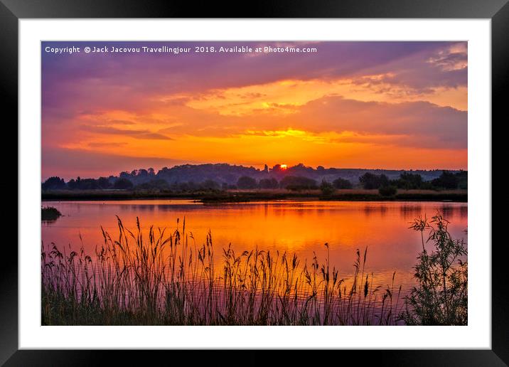 Sunrise over Drayton RSPB Framed Mounted Print by Jack Jacovou Travellingjour