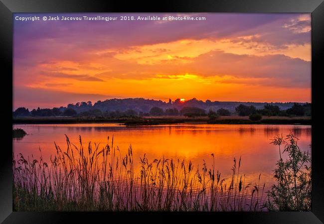 Sunrise over Drayton RSPB Framed Print by Jack Jacovou Travellingjour