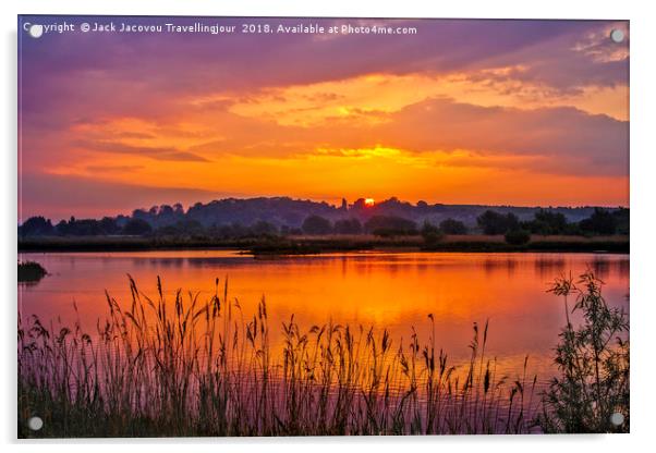 Sunrise over Drayton RSPB Acrylic by Jack Jacovou Travellingjour