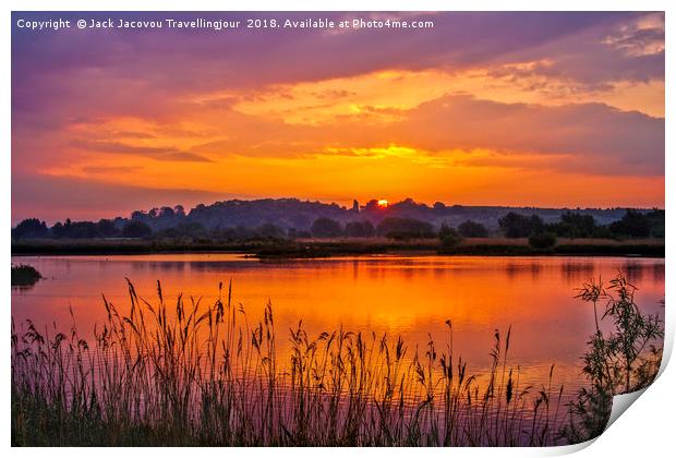 Sunrise over Drayton RSPB Print by Jack Jacovou Travellingjour