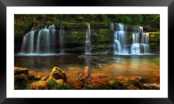 Sgwd y Pannwr Waterfalls Framed Mounted Print by Leighton Collins