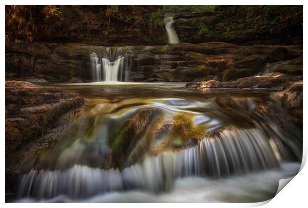 Waterfall country South Wales Print by Leighton Collins