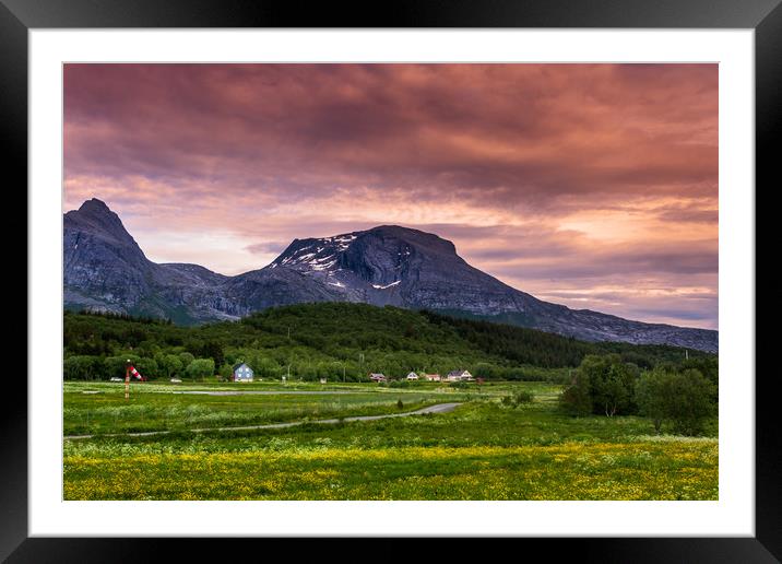 Sunset in Norway Framed Mounted Print by Hamperium Photography