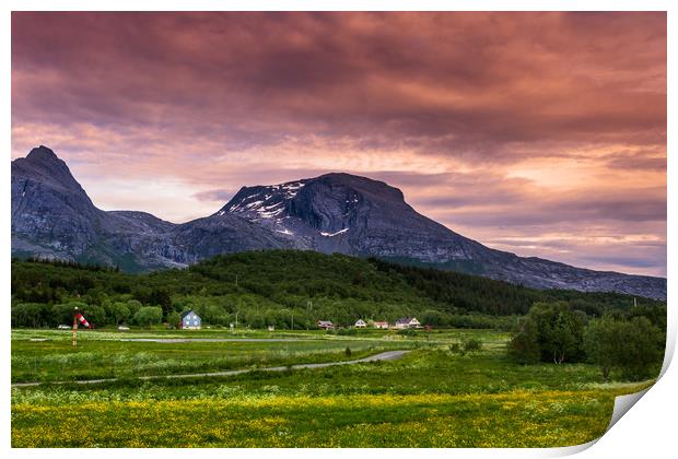 Sunset in Norway Print by Hamperium Photography
