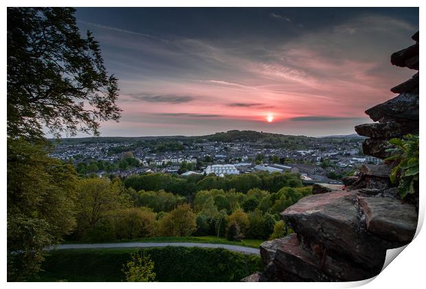 Kendal Sunset, Cumbria Print by Images of Devon