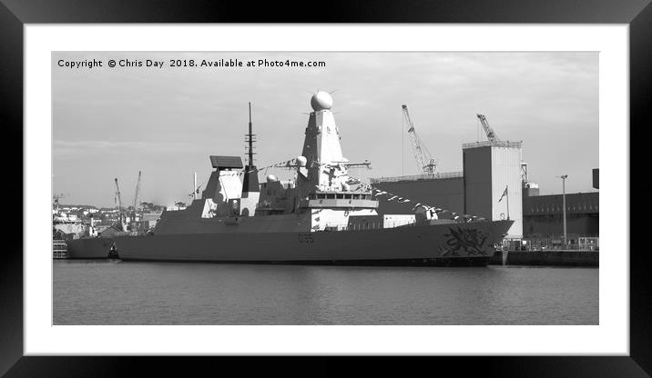 HMS Dragon Framed Mounted Print by Chris Day