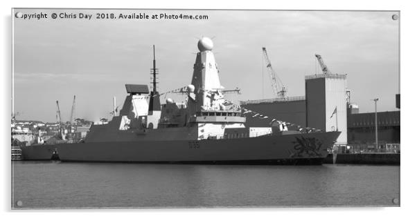 HMS Dragon Acrylic by Chris Day