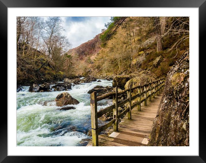 A Walk by the River Glaslyn at Beddgelert. Framed Mounted Print by Colin Allen