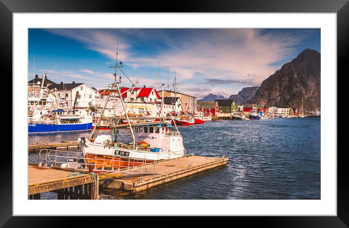 Fishing boat in Norway Framed Mounted Print by Hamperium Photography