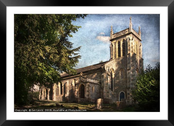 St Nicholas Church Sulham Framed Mounted Print by Ian Lewis