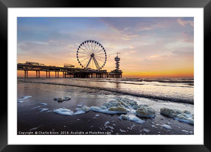 The Hague Beach sunset Framed Mounted Print by Ankor Light