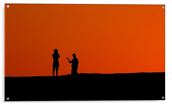 Silhouettes in the desert Acrylic by Simon Curtis