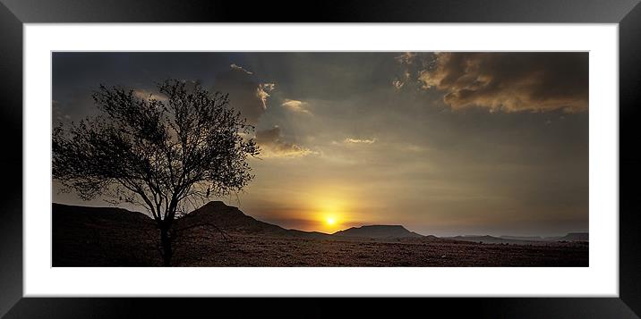 Desert Sunset Framed Mounted Print by Simon Curtis