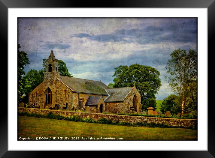 "St.Cuthbert's Church Elsdon" Framed Mounted Print by ROS RIDLEY