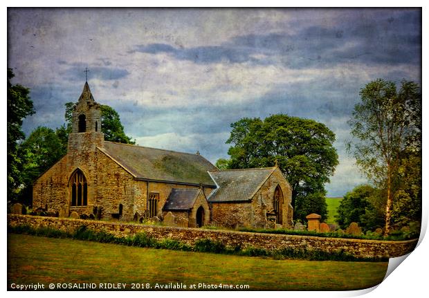 "St.Cuthbert's Church Elsdon" Print by ROS RIDLEY