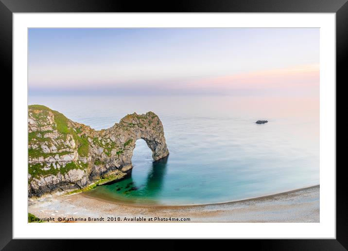 Calming sunset at Durdle Door, Dorset Framed Mounted Print by KB Photo