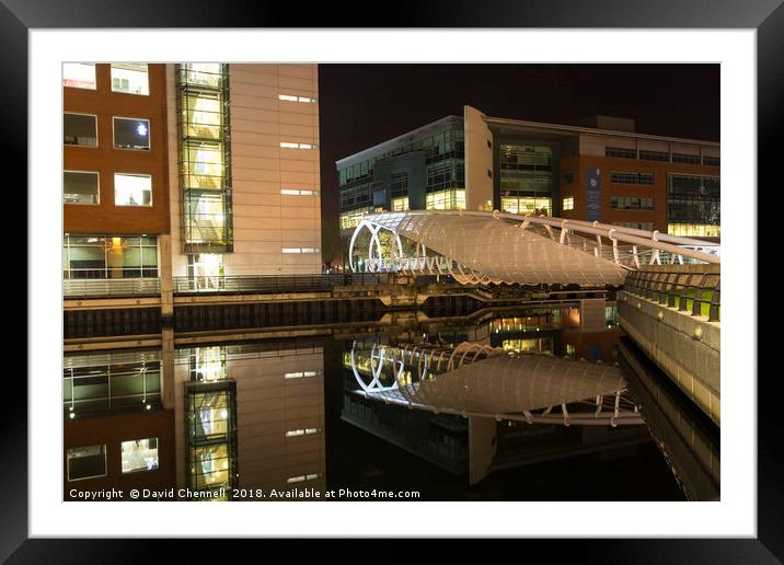 Princes Dock Bridge Reflection  Framed Mounted Print by David Chennell