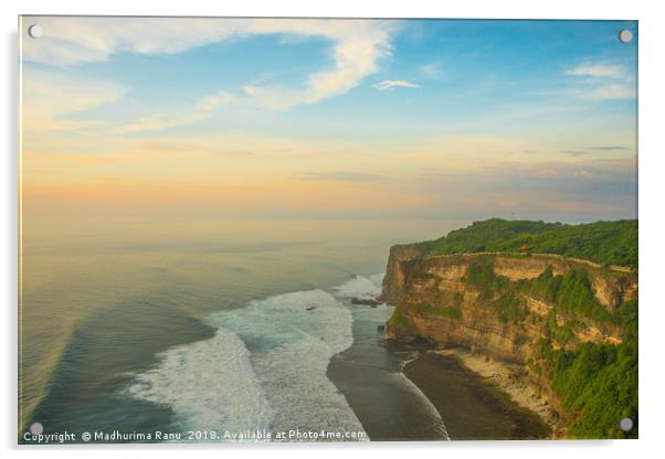 Uluwatu temple at sunset, Bali Acrylic by Madhurima Ranu