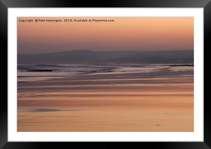 Exmouth beach at sunset Framed Mounted Print by Pete Hemington