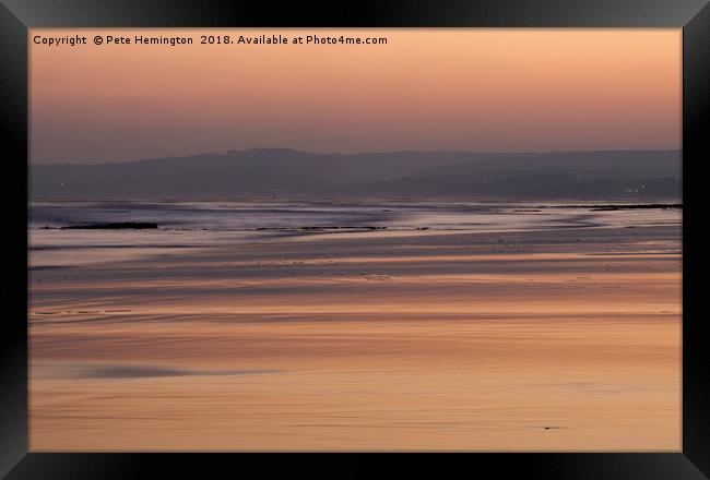 Exmouth beach at sunset Framed Print by Pete Hemington