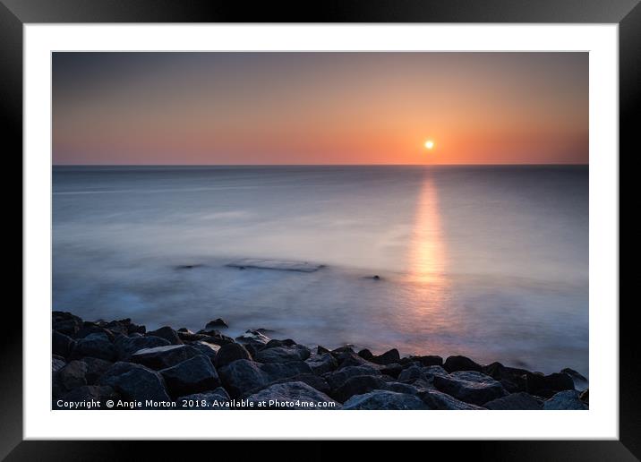 Seaham Sunrise Framed Mounted Print by Angie Morton