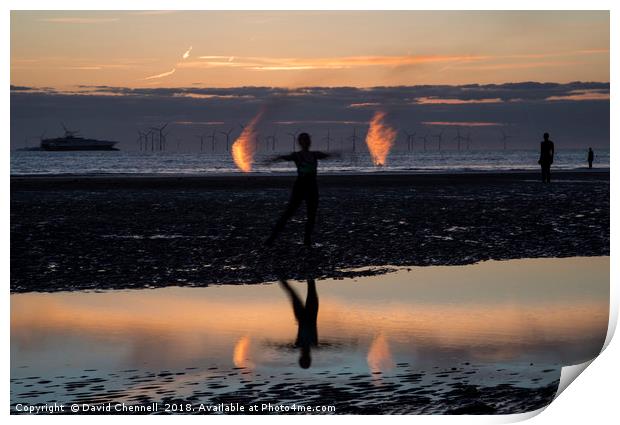 Anthony Gormley's Another Place  Print by David Chennell