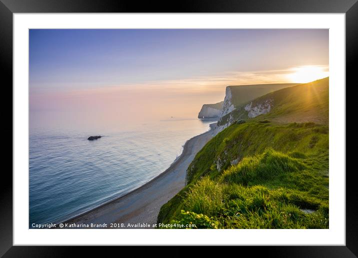 Jurassic Coast Dorset sunset , England Framed Mounted Print by KB Photo