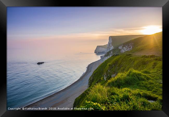 Jurassic Coast Dorset sunset , England Framed Print by KB Photo