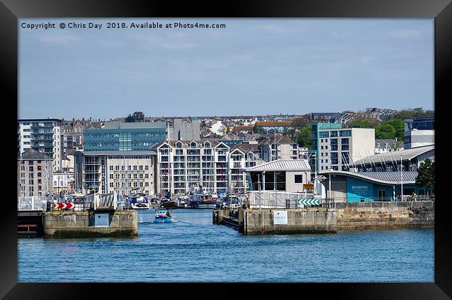 Sutton Harbour Plymouth Framed Print by Chris Day