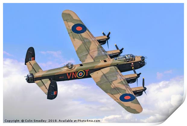 Avro Lancaster B.1 PA474 VN-T "Leader" Print by Colin Smedley