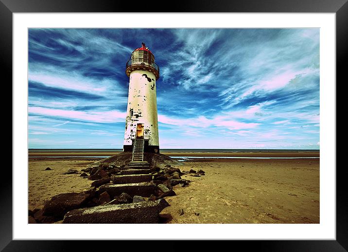 Talacre Lighthouse 4 Framed Mounted Print by colin ashworth