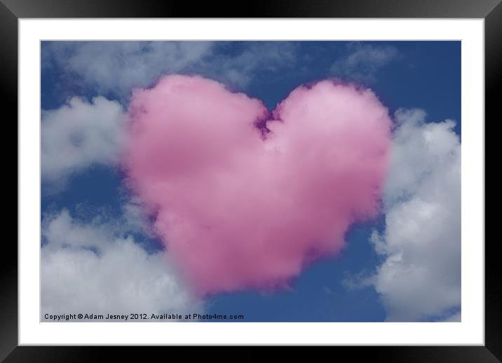 Heart Cloud Framed Mounted Print by Adam Jesney