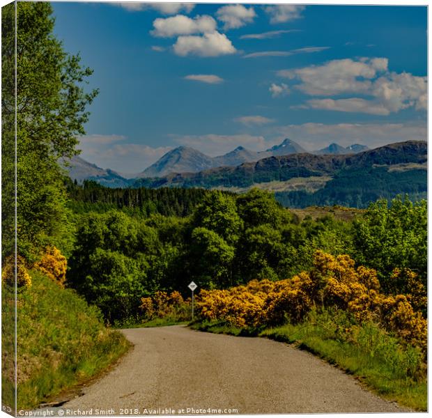 The Five Sisters from a road to Plockton Canvas Print by Richard Smith