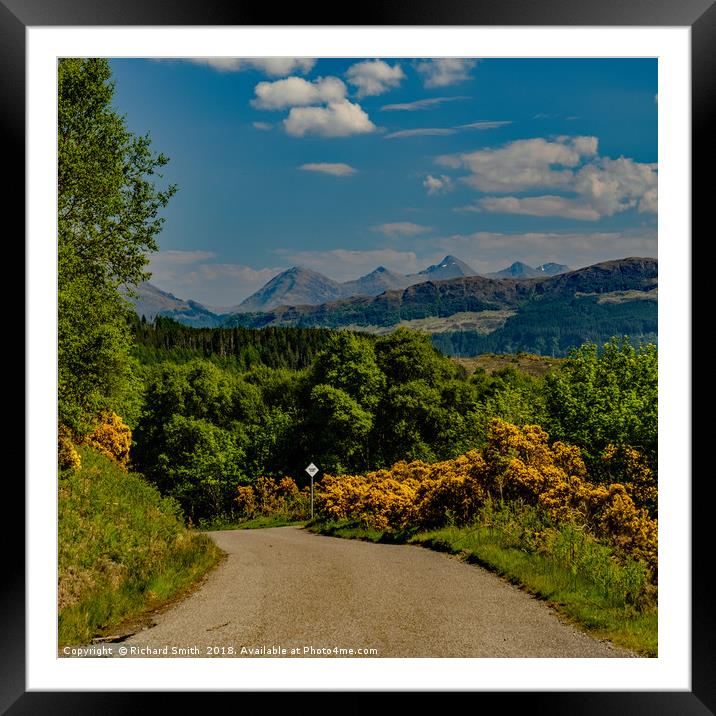 The Five Sisters from a road to Plockton Framed Mounted Print by Richard Smith