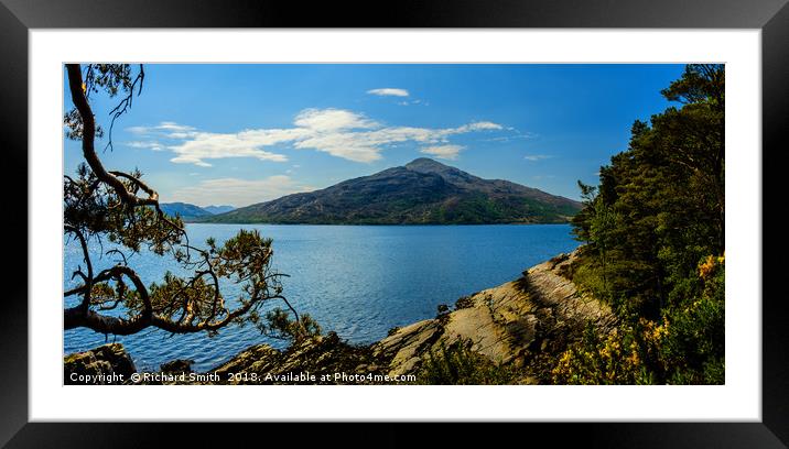 A view of Loch Alsh and Sgurr na Coinnich. Framed Mounted Print by Richard Smith