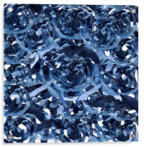 Abstract blue pattern  Acrylic by Larisa Siverina