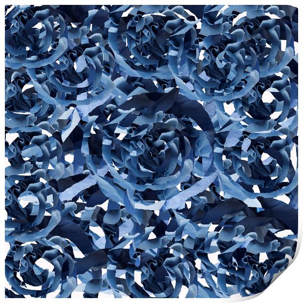 Abstract blue pattern  Print by Larisa Siverina
