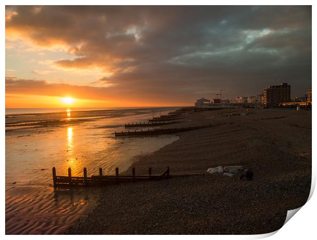 Worthing Sunset Sussex Print by Clive Eariss