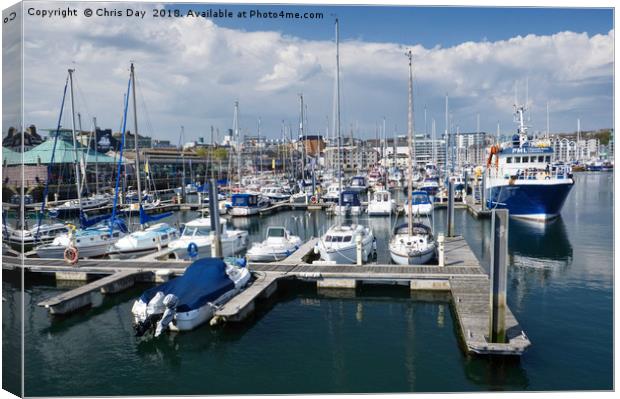 Sutton Harbour Plymouth  Canvas Print by Chris Day
