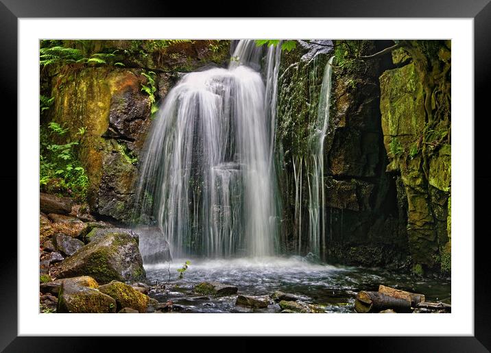 Lumsdale Falls in Summer                       Framed Mounted Print by Darren Galpin