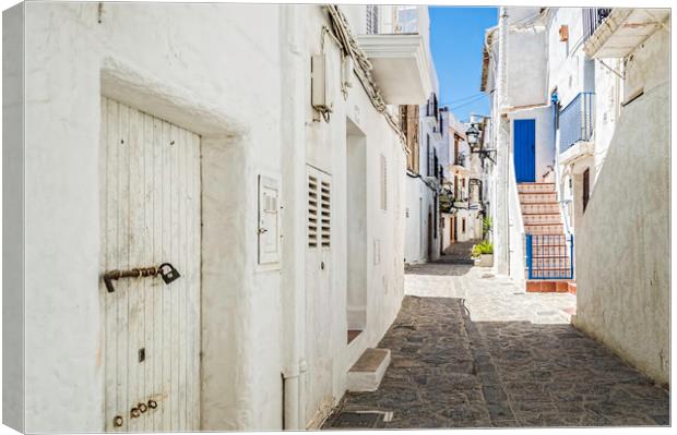 The Back Streets Of Elvissa (Ibiza) Canvas Print by Steve Purnell